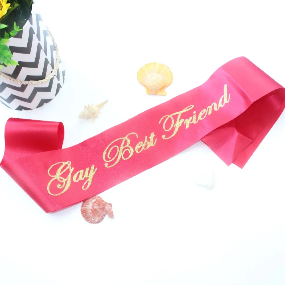 Gay best friend Letter Wedding Bridal Shoulder Straps Team Favor Etiquette Sash Events Supplies | Дом и сад