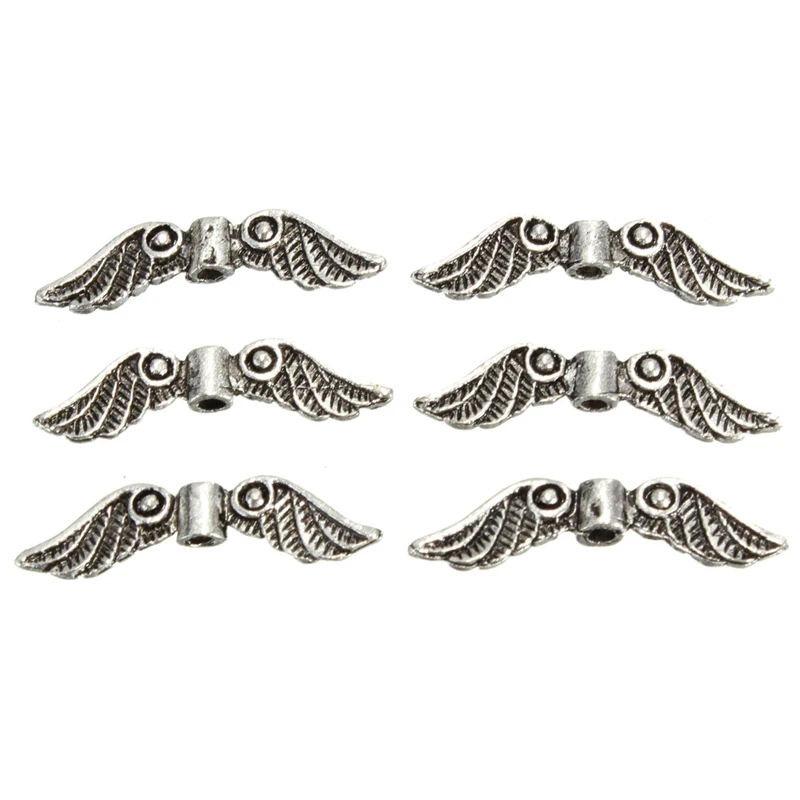 20Pcs Angel Fairy Wings Charm Metal Spacer Beads for Jewellery Makers Garment Clothes Decoartions DIY Crafts Accessory 23x5mm | Дом и сад