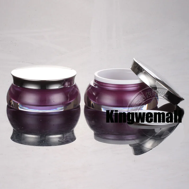 

Wholesale 100pcs/lot High Grade Capacity 30g 30ml Empty Acrylic Purple Cream Jar For Cosmetic Packaging