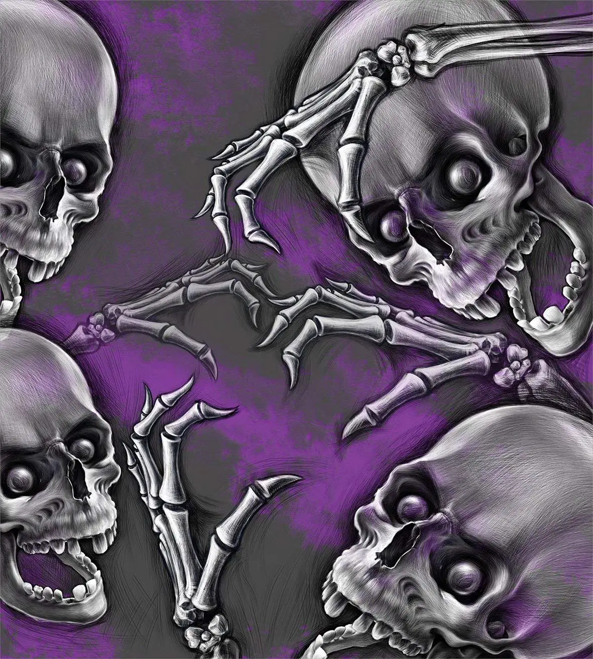 Украшенные черепами набор пододеяльников страшный жуткий счастливый