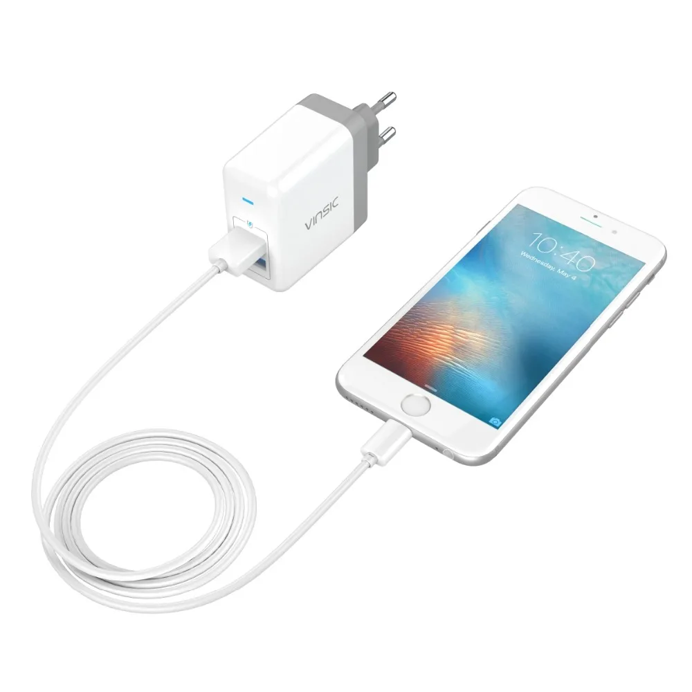 Vinsic Dual USB зарядное устройство 5V 4.8A портативный дорожный настенный адаптер для