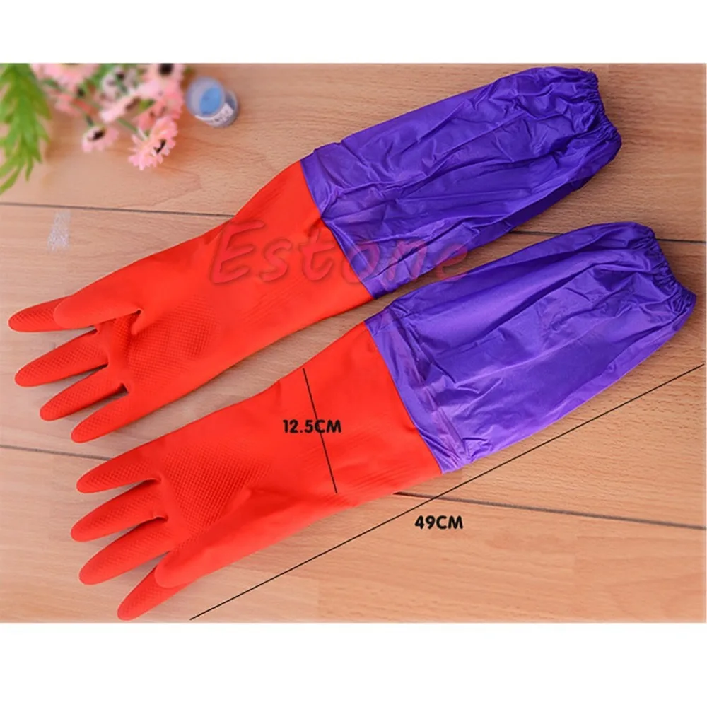 Бытовая кухонная Водонепроницаемая латексная перчатка с длинным рукавом