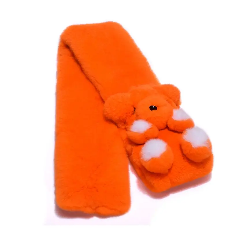 (TopFurMall) Детские осенне-зимние Оригинальные шарфы из меха кролика Рекс кольца на