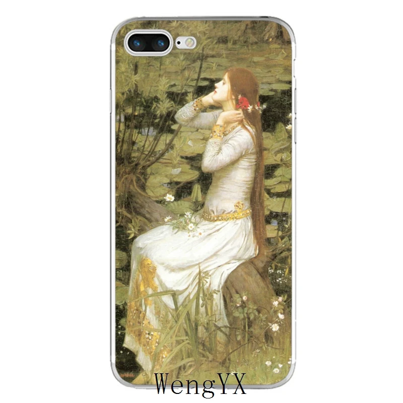 Чехол для телефона girl Ophelia мягкий тонкий силиконовый чехол из ТПУ с рисунком iPhone X