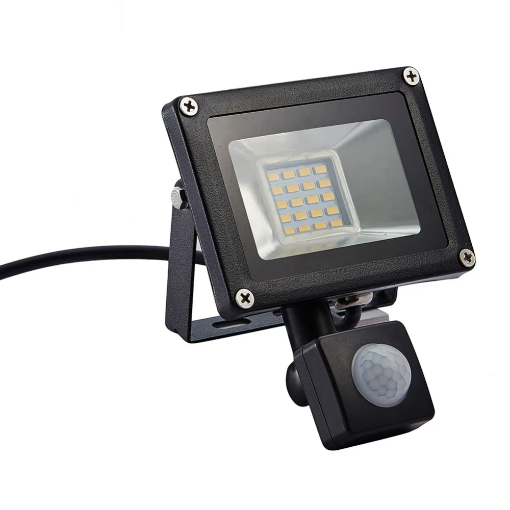 Светодиодный светильник с датчиком движения PIR, водонепроницаемый IP65 20 Вт 220 В, светодиодный светильник для уличного наводнения, садовый Точечный светильник, наружный настенный светильник, точечный светильник