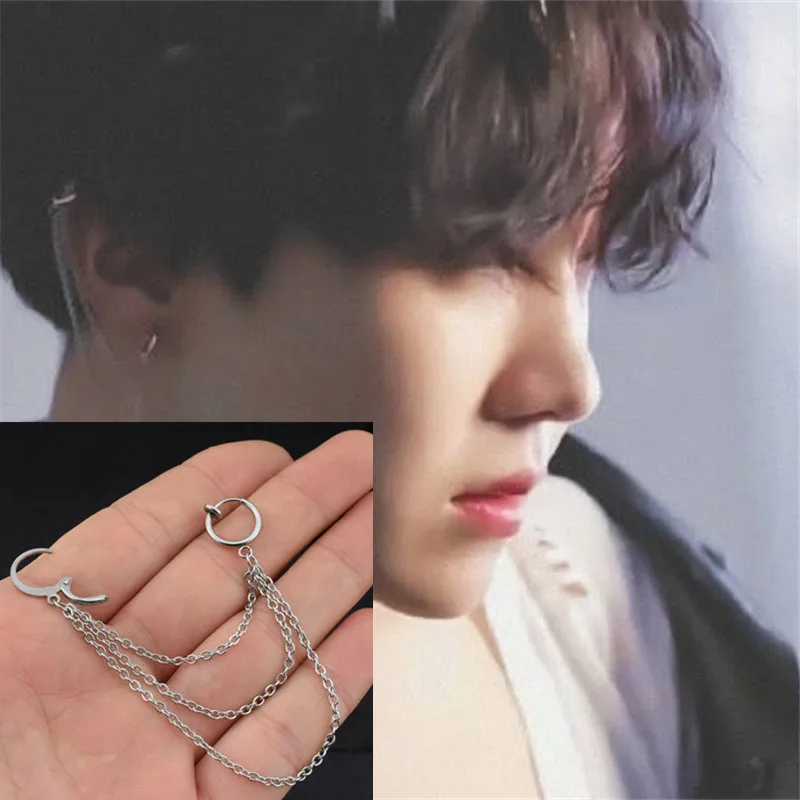 KPOP ДНК в Корейском стиле В панк 1 шт. победитель Bangtang мальчиков Jin V серьги Jungkook