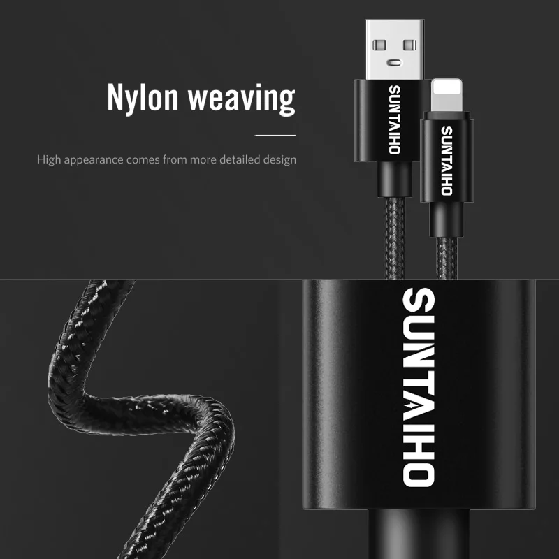 Suntaiho 2.4A usb кабель для айфона X зарядный кабель для айфона XR MAX XS 8 7 6 plus 5 s USB кабель для передачи данных телефонный провод для быстрой зарядки