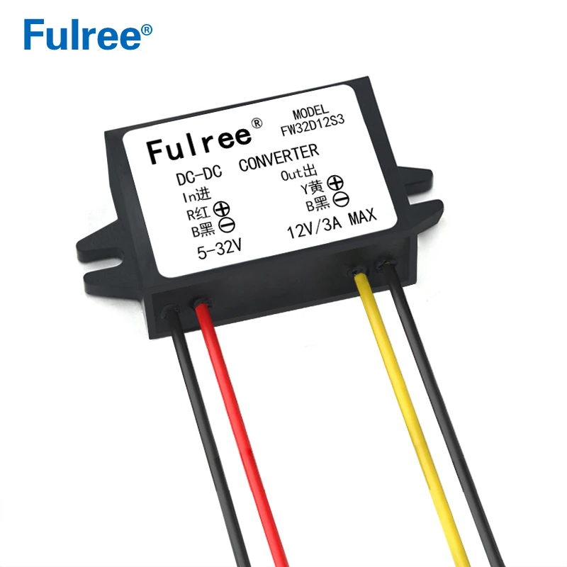5-32V to 12V 3A(ABS) 12 В 14 в 15 в 18 в 24 В(5-32 В) до 12 В 1A 2A 3A DC повышающий понижающий преобразователь мощности автоматический понижающий стабилизатор напряжения - Цвет: 5-32V to 12V 3A(ABS)