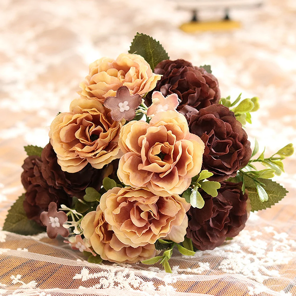 10 шт. Цветок голова Европейский Пион Роза Искусственный пластик цветок Свадебная