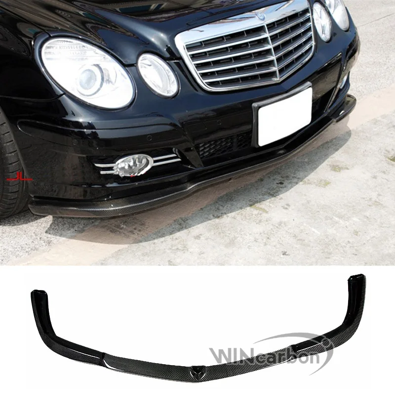 Спойлер для переднего бампера из настоящего углеродного волокна для Mercedes Benz E-Class W211 E320 E350 E550 2007-2009