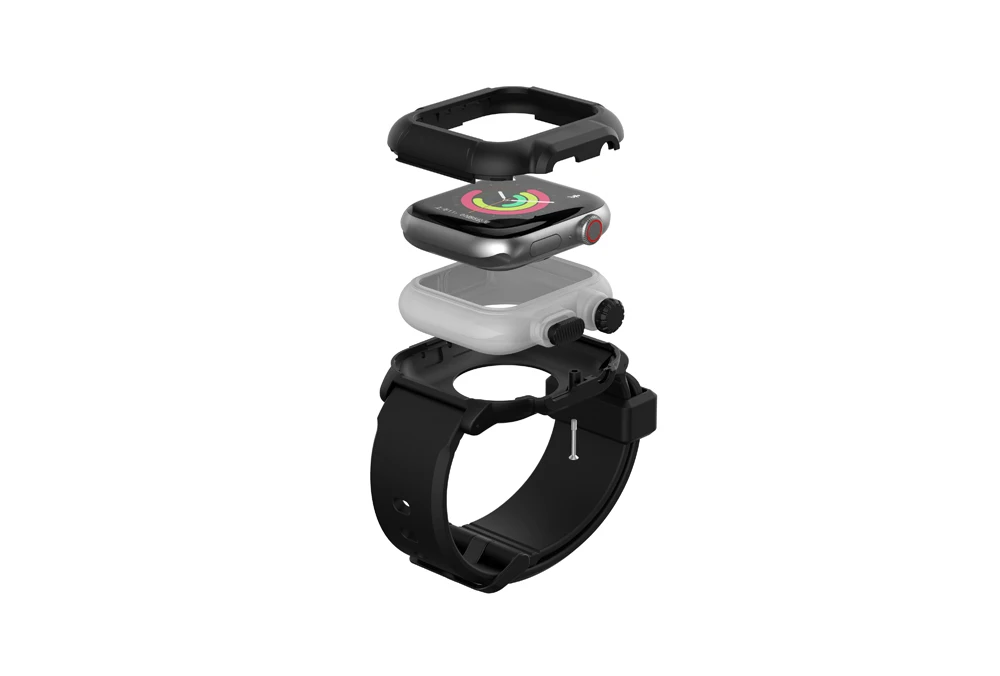Совместим с Apple Watch Series 5 4 40 мм/44 мм/Series 3 42 мм водонепроницаемый чехол с силиконовым ремешком для часов