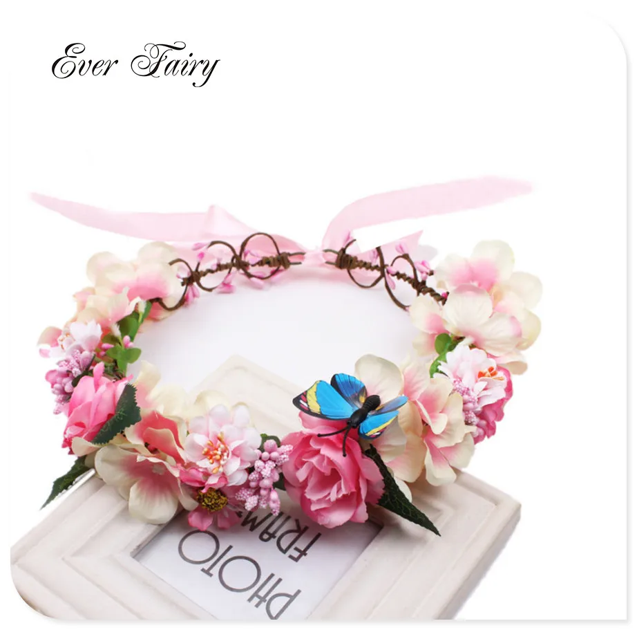 Для женщин цветок корона 2017new женский Богемия Регулируемый corolla Роза невесты