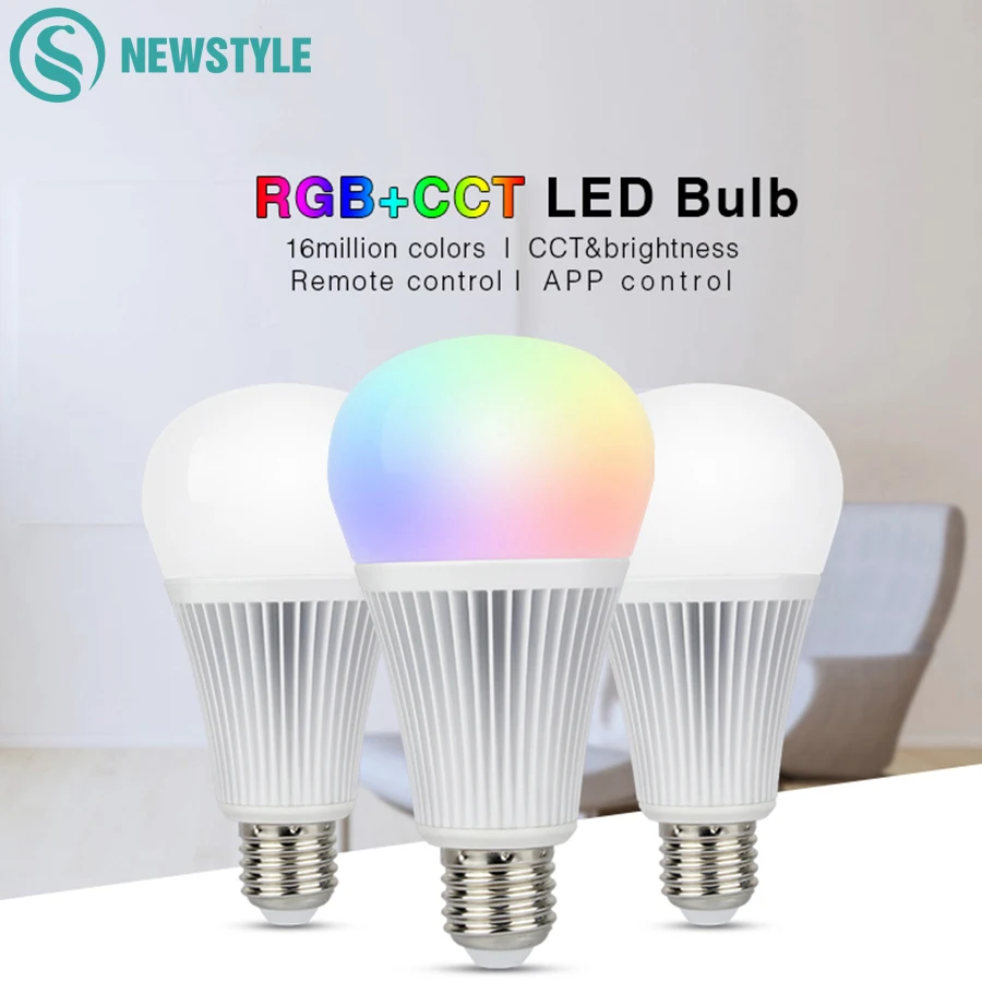 Milight светодиодный лампы FUT012 9W E27 RGB + CCT 16 миллионов Цвета затемнения прожектора 2 4 г