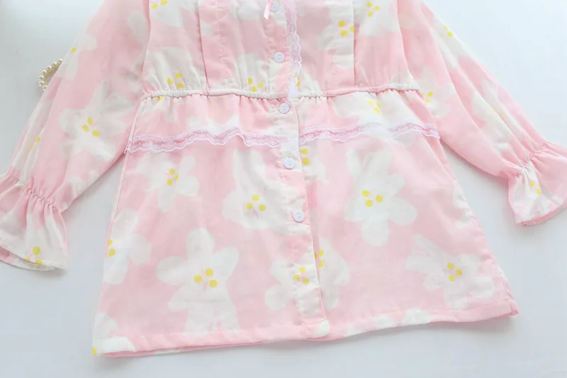 Хлопок марлевые женские пижамы с длинным рукавом v-образным вырезом Pijama Mujer Весна и Лето Свободное кимоно сексуальная пижама комплект для сна