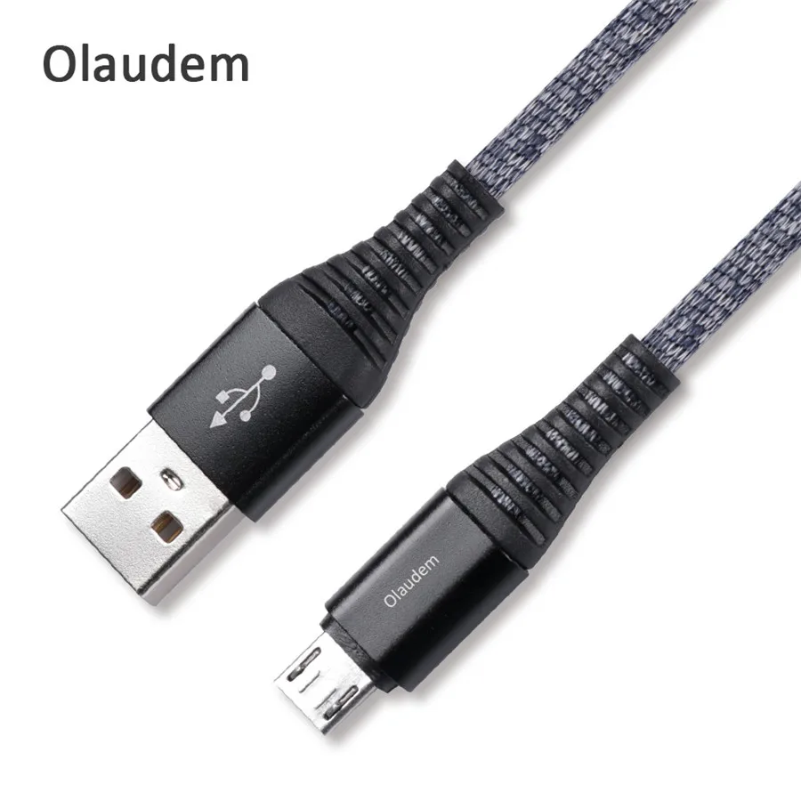Olaudem Micro USB кабель с хлопковой оплеткой для android устройств 1 м Зарядка телефона