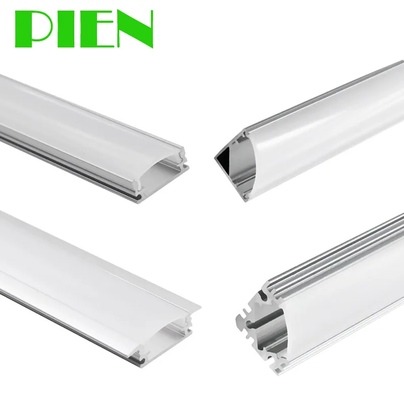 

1m 3.3FT Aluminum Channel profile for surface recessed LED strip with Milky cover Mounting clips by DHL 20pcs