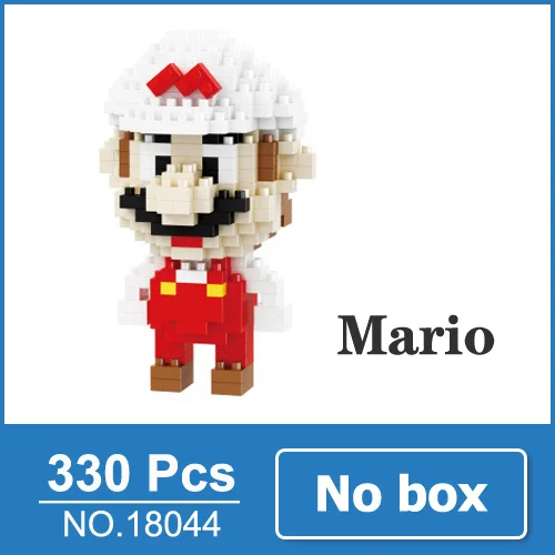 White Mario no box LOZ Mario Bros игрушечная фигурка модель Луиджи, Марио, Йоши строительные блоки японская игра аниматор игрушка для детей 9+ Подарочные игрушки - Цвет: White Mario no box