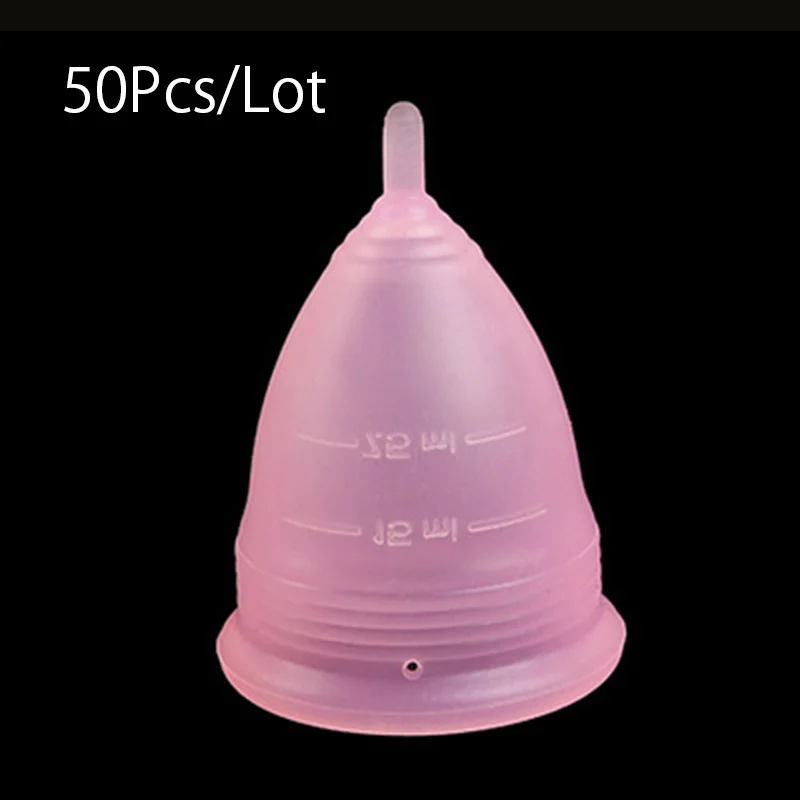 50 шт/партия женские гигиенические продукты менструальные чашки силиконовый для