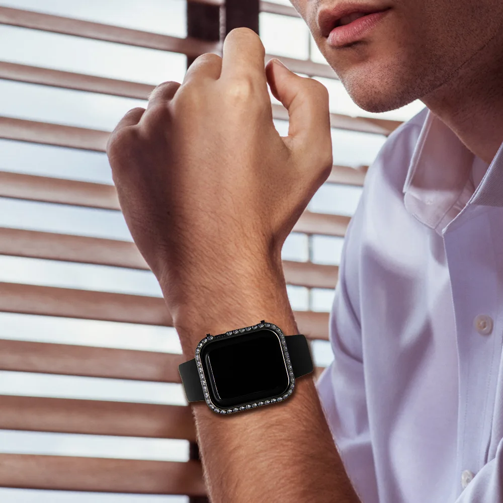 Прямая поставка, большая Алмазная рамка, Apple Series 4, 44 мм, ободок для Apple Watch, браслет из нержавеющей стали для Apple watch, Кристальный ремешок