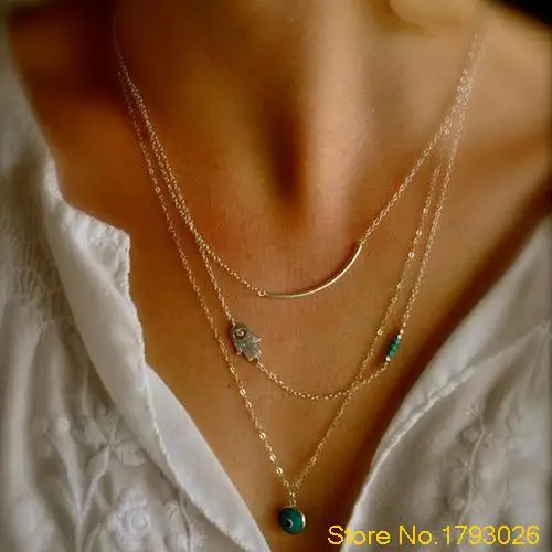 Новый Boho Хамса Фатима рука Сглаз бисера модные подвески ожерелье 4TLW | Украшения и