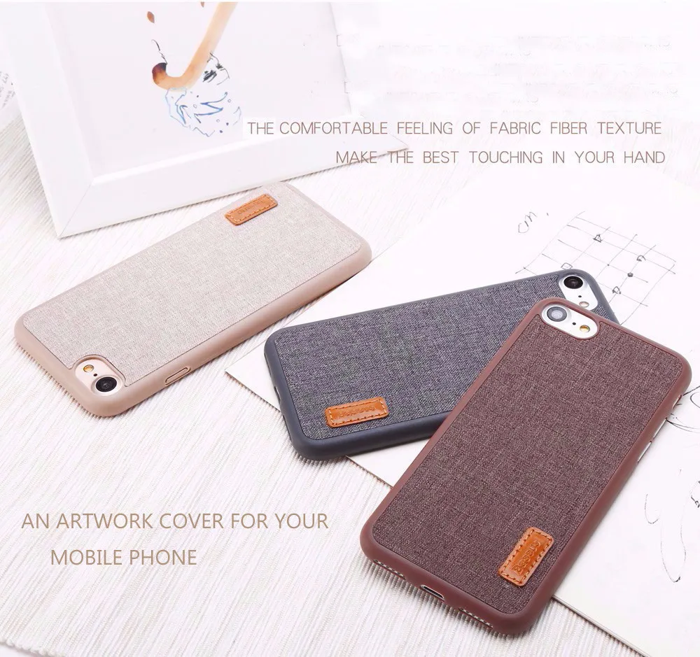 for iPhone7 Baseus Grain Case Artistical Style Phone Shell iPhone 7 Full Coverage Protection 4.7 inch TPU Cloth |