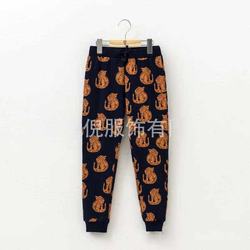 Брюки для мальчиков и девочек хлопковые штаны с принтом крокодиловый Тигр на
