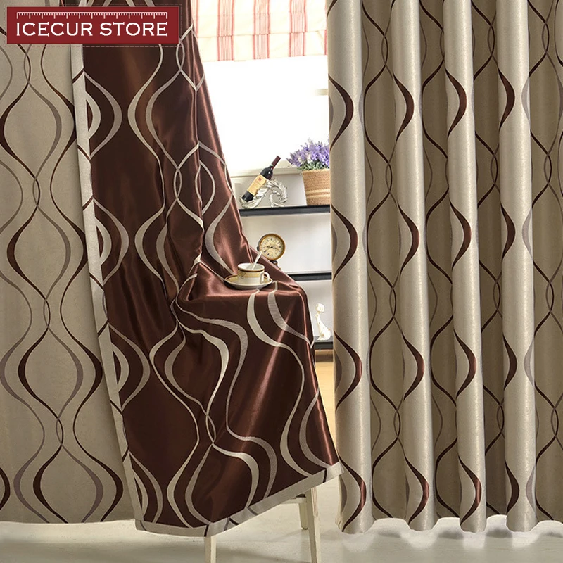 Плотные роскошные волнистые полосатые жаккардовые современные шторы ICECUR для