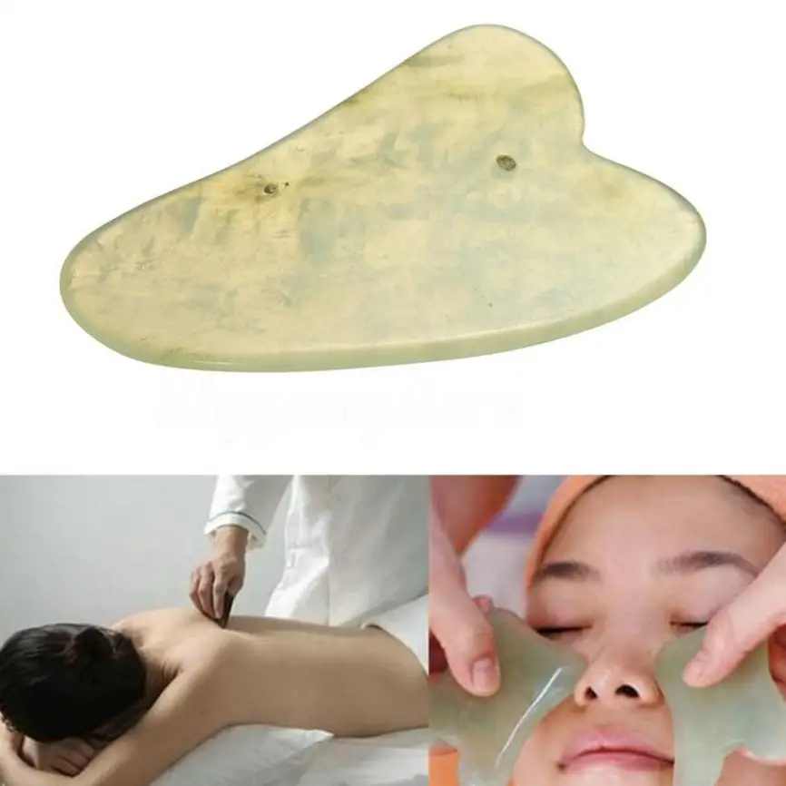 Соскабливающая пластина Gua Sha массаж лица китайская медицина натуральный нефрит доска соскабливающий инструмент соскабливающая пластина Прямая поставка