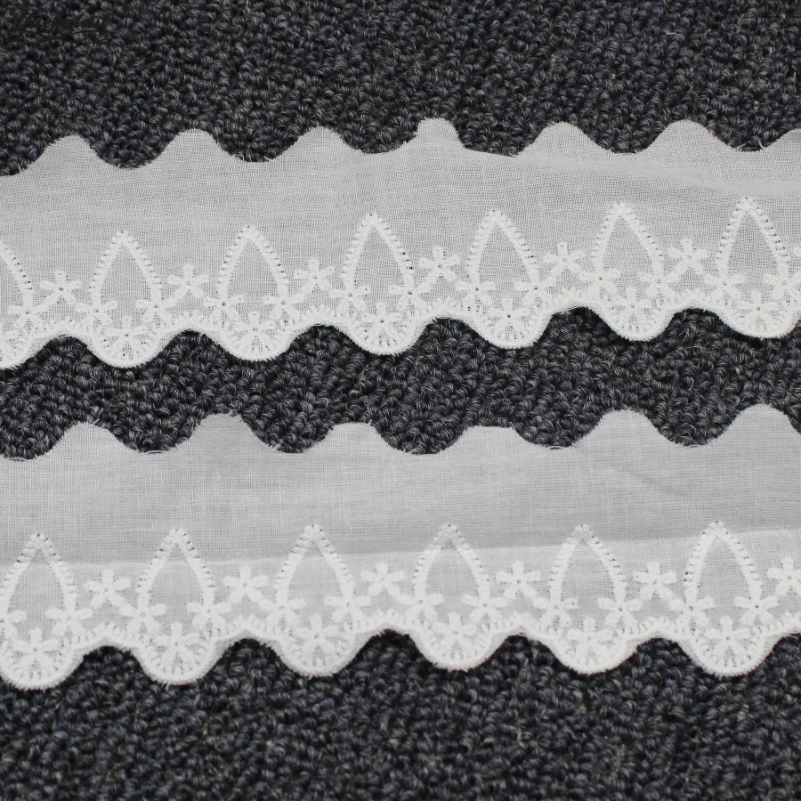 YACKALASI 100% хлопок ушко вышитые кружева лента швейцарский вуаль шитья одежда