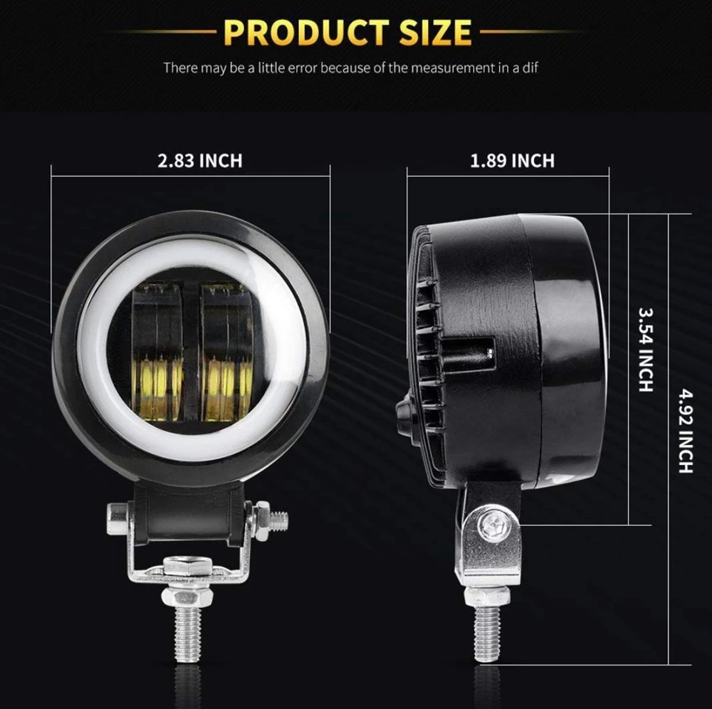YAIT 3 дюймов 12V 24V 6000K Водонепроницаемый круглый светодиодный Ангельские глазки