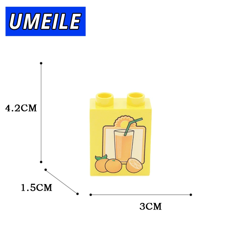 Бренд UMEILE 1*2 части в горошек печать больших частиц строительные блоки Сделай Сам