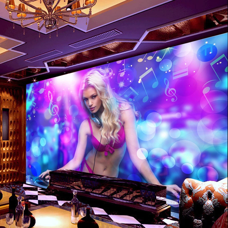Настенные обои beibehang KTV 3D для бара ночного клуба сексуальной девушки красоты