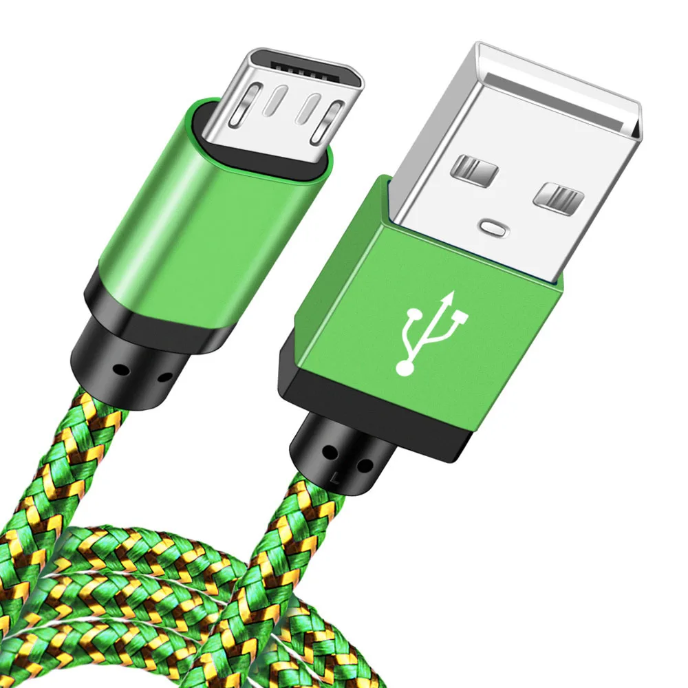 green micro cable Олаф mi cro USB кабель для Xiaomi mi красный mi Note 5 Быстрая зарядка зарядное устройство mi cro usb зарядный кабель для передачи данных для samsung S7 huawei Honor 8X - Цвет: green micro cable