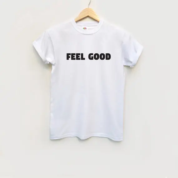 Футболка с надписью Feel good футболка в подарок унисекс french tees хлопковая shirt-B329 |