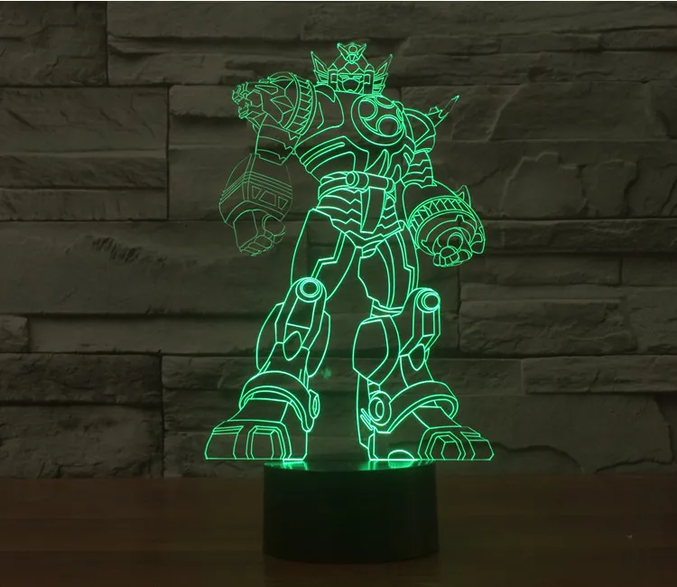 2016 Горячие Продажа Новые Творческие Трансформеры 3D LED Night Light Дети Спальня