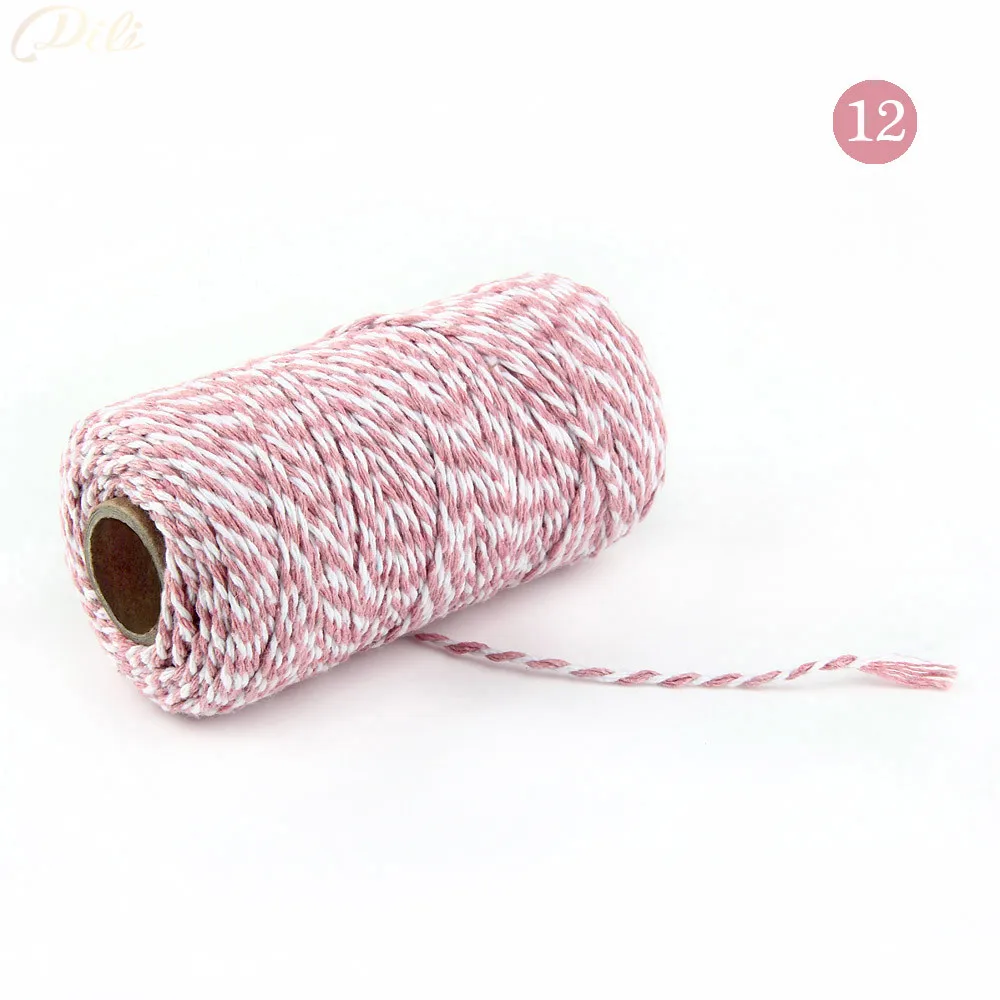 100 метров/рулон двухслойный хлопковый шпагат веревка шнур красный 2 мм хлопковая