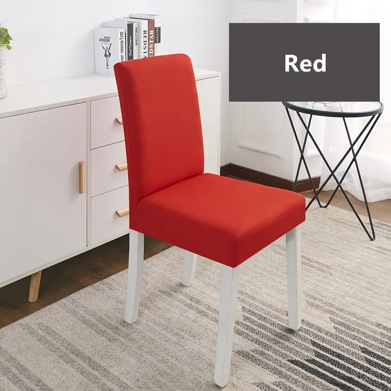 Red Сплошной цвет чехол для кресла спандекс стрейч эластичные чехлы на стулья белый для столовой кухни свадьбы банкета отеля - Цвет: Red