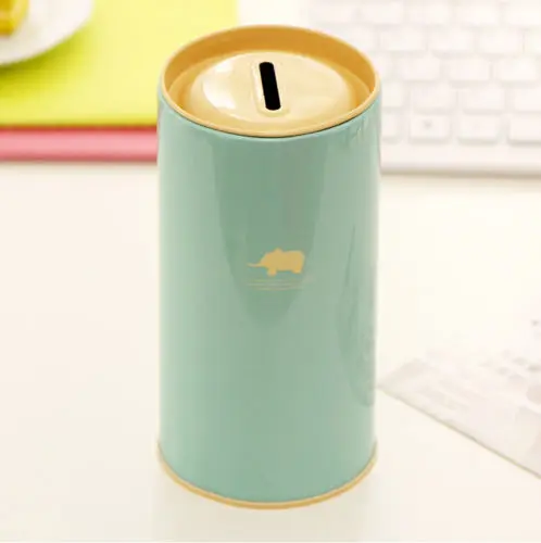 Копилка металлическая с принтом милых животных креативный подарок копилка для