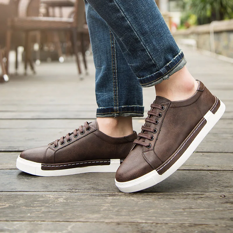 OSCO/мужская повседневная кожаная обувь дышащая мужская модная на шнуровке zapatos
