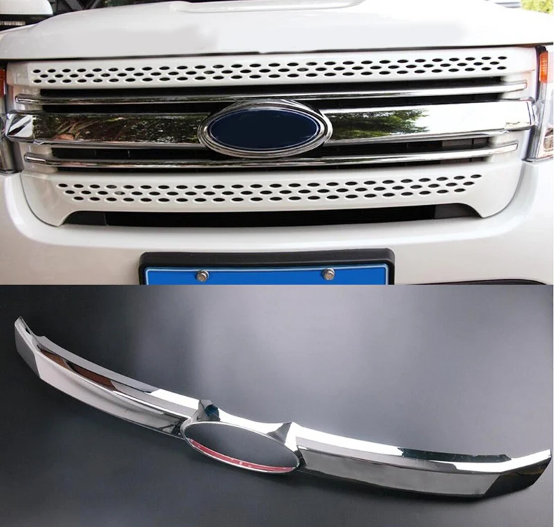 Подходит для Ford Explorer ABS Хром Передняя решетка крышки отделки автомобилей 2011 2012 2013