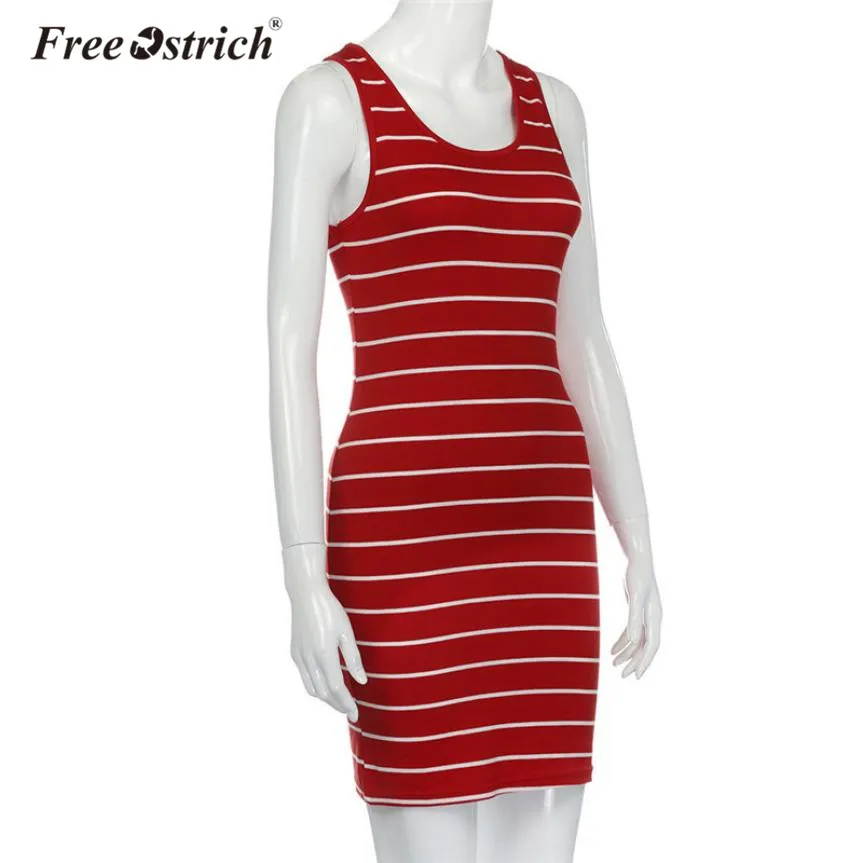 Бесплатная Страусиные платья сексуальное женское платье 2017 Полосатое мини без