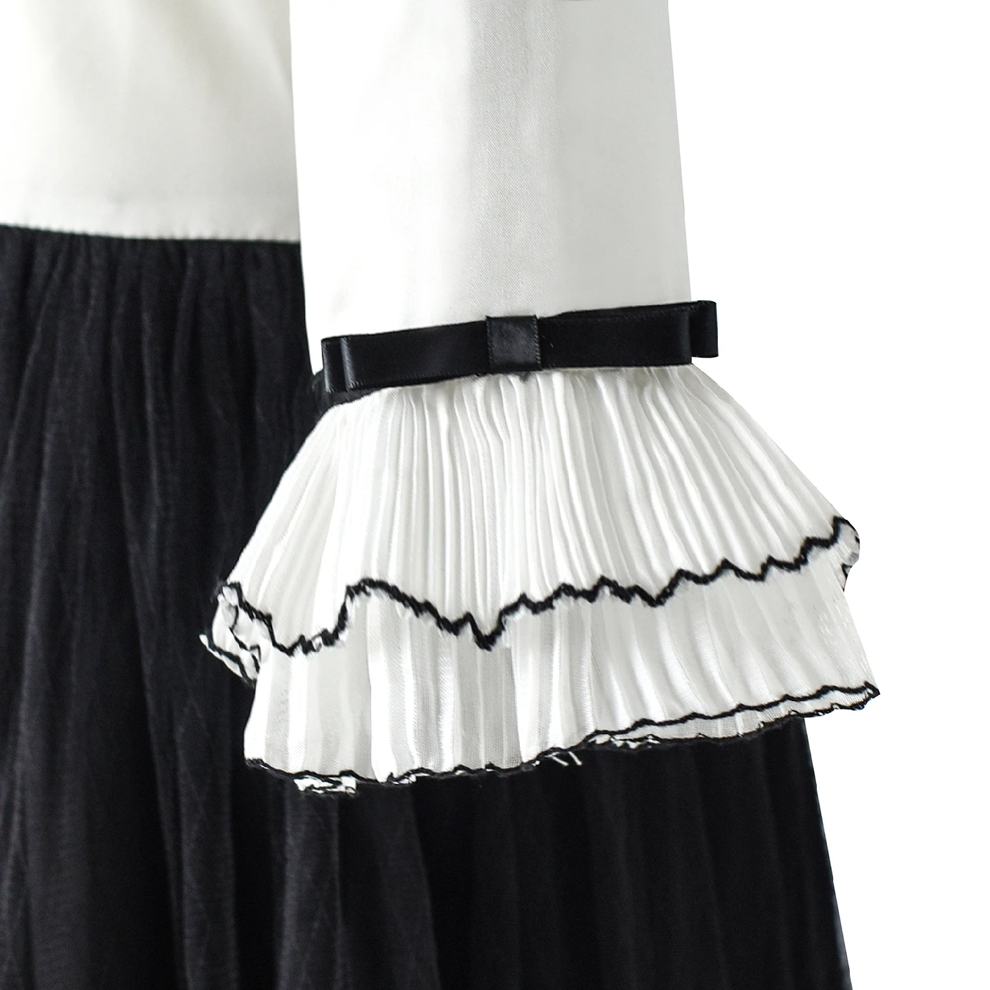 Girls Dress Chiffon Elbow-length Sleeve Black White 2020 Summer Princess Wedding Party Dresses Children Clothes Pageant Sundress | Детская