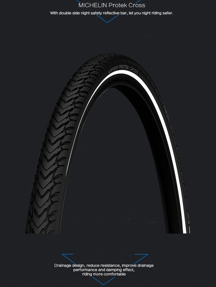 Шины для велосипеда Michelin protek cross, светоотражающие двухсторонние шины для велосипеда 26X1,6 700 x 35C pneu bicicleta maxxi interieur