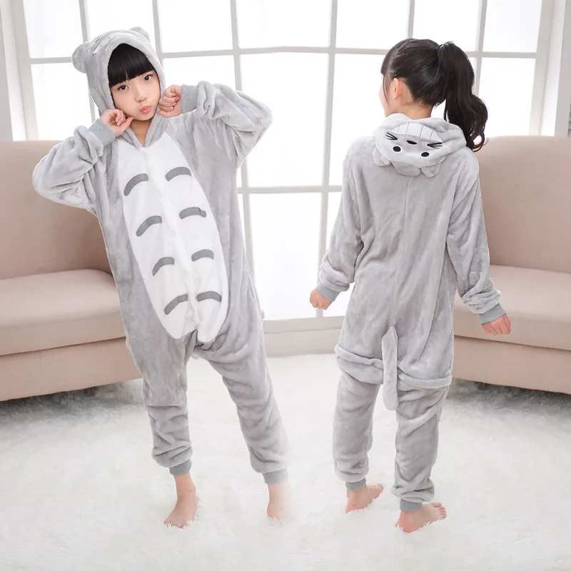 Детские пижамы Totoro Kigurumi Мультяшные ползунки для девочек и мальчиков цельный