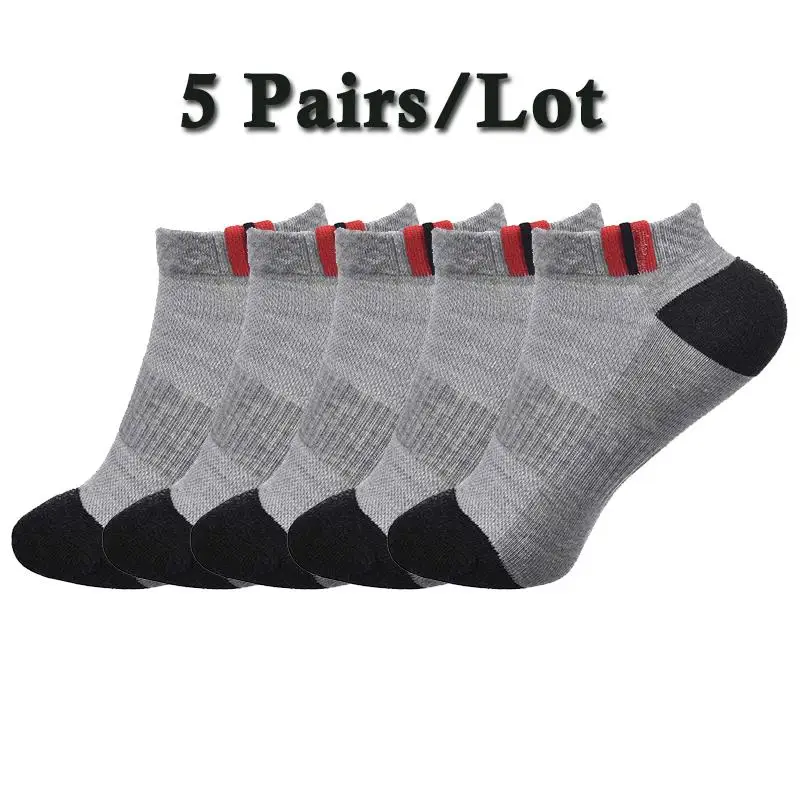 SKCOSOCKS, высокое качество, Бамбуковые мужские носки, повседневные, дышащие, в полоску, деловые, короткие носки, хлопок, Meias Chaussette Homme, 5 пар - Цвет: SetA-01