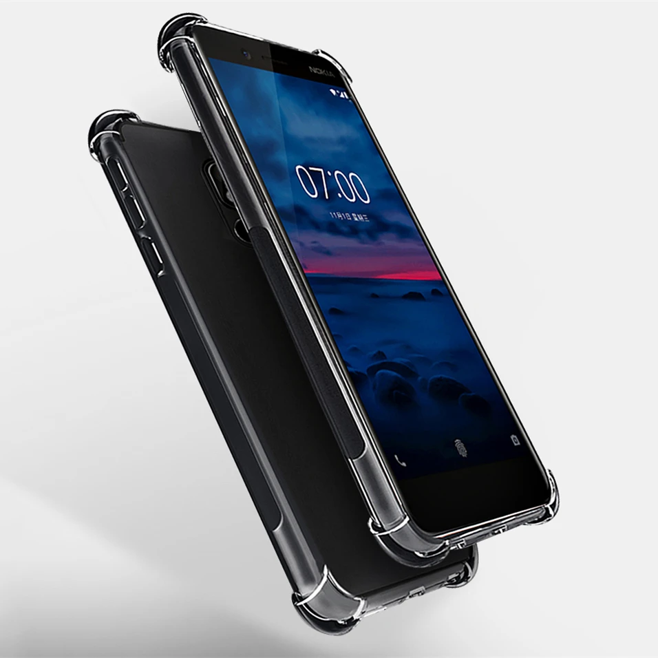Воздушная подушка противоударный чехол для телефона Nokia 1 2 3 5 6 7 8 9 прозрачный