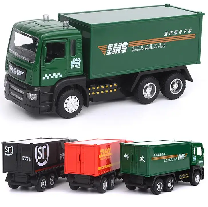 1:50 грузовик из сплава высокая симуляция двухэтажного автобуса SF Express post express