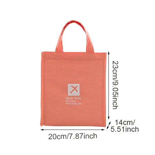 Orange S Lunch Bag Модная Портативная Термосумка для ланча, сумка для еды, свежий Bento, офисный напиток для пикника, холодноизоляционный органайзер, сумка, аксессуары, поставка - Цвет: Orange S Lunch Bag