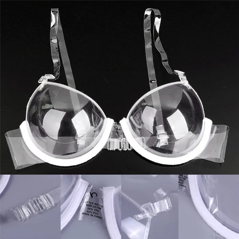 

1pcs Women 3/4 Clear Push Up Bra Cup Transparent Ultra-thin Strap Invisible Bras Underwear