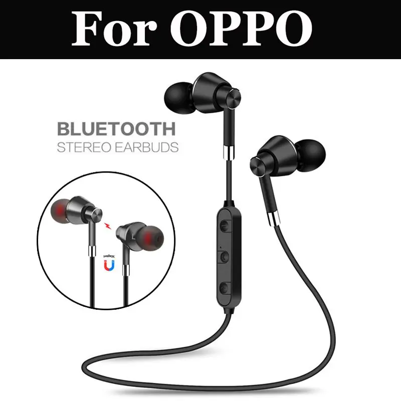 Bluetooth наушники Спортивные Беспроводные с микрофоном для OPPO R9s Plus F3 R11 R11s F5 R15 RX17 Neo A83